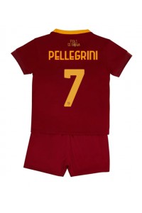 Fotbalové Dres AS Roma Lorenzo Pellegrini #7 Dětské Domácí Oblečení 2022-23 Krátký Rukáv (+ trenýrky)